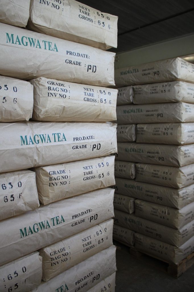 tea, warehouse, stacked, storing, tea bags, stacking, consumer, drink, export, herb, gray tea